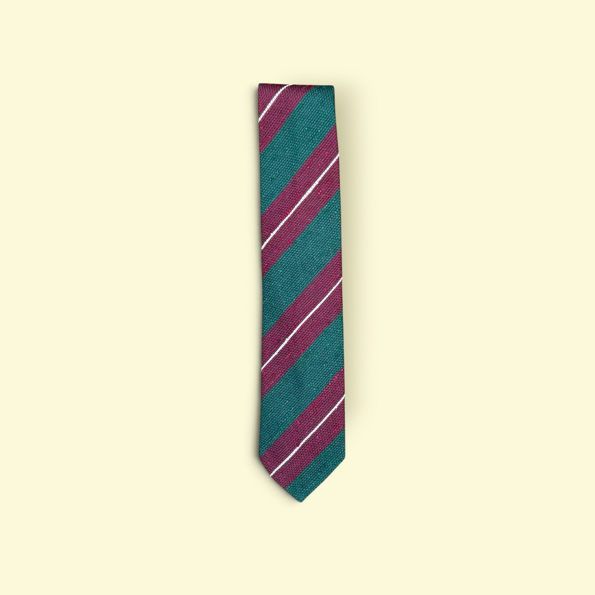 Coarse Slubby Tie (Green, Burgundy)