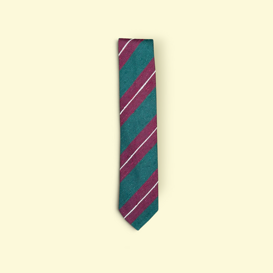 Coarse Slubby Tie (Green, Burgundy)