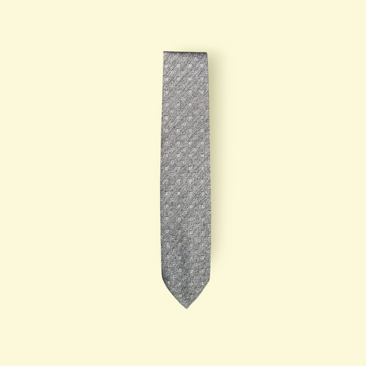 Square Motif Tie (Grey)