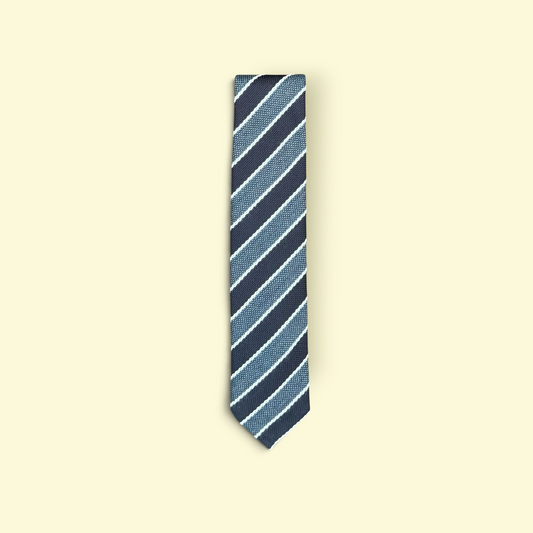 Roped Cashmere Tie (Brown, Grey)